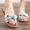 thumbnail image 6 of Zpanxa Summer Clearance Slippers for Women Female Bowknot Flax Linen Flip Flops Beach Shoes Sandals Slipper Flip Flops for Women Sky Blue 37-38, 6 of 8