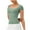 Green, variant on Posijego Workout Tops for Women Square Neck Short Sleeve Sports Tees Slim Tight Running Yoga Shirts