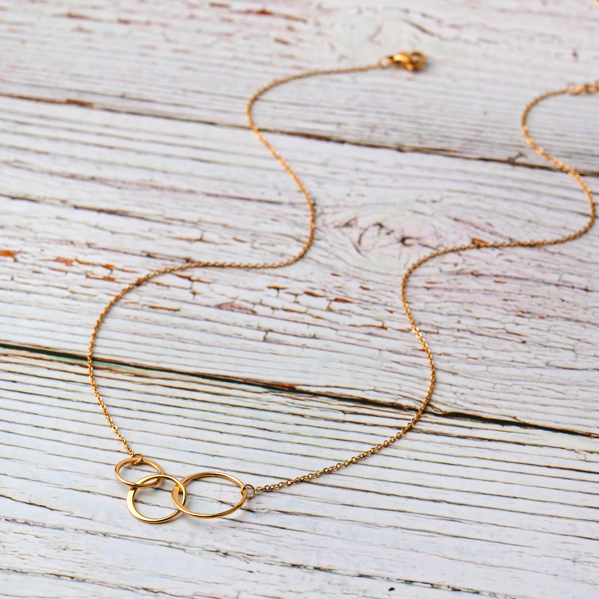 To My Precious Grandma Mother's Day Necklace, Mother's Day Gift, Mother's Day Card Necklace, Mother's Day Gift for Grandma, Gold Infinity Rings Mother's Day Necklace [Gold, No-Personalized Card]