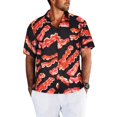 thumbnail image 3 of Camisas de playa con estampado de patrón de Hamburgo para hombre, camisas hawaianas tropicales casuales de manga corta para hombre, camisas divertidas con botones, 3 of 5