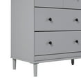 Walker Edison Classic Modern 6Drawer Solid Wood Dresser, Grey