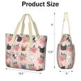 thumbnail image 3 of Tote Bag for Women - Pink French Bulldog Flowers Florals Shoulder Bag - Large Utility Work Duffle Bag with Zipper Handbag for Travel, Work, Sprots, 3 of 5