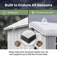 thumbnail image 5 of HOMALL 4x8ft White Resin Storage Shed, Lockable Heavy-Duty Garden Tool Shed with All-Weather Design for Yard & Patio, 5 of 8