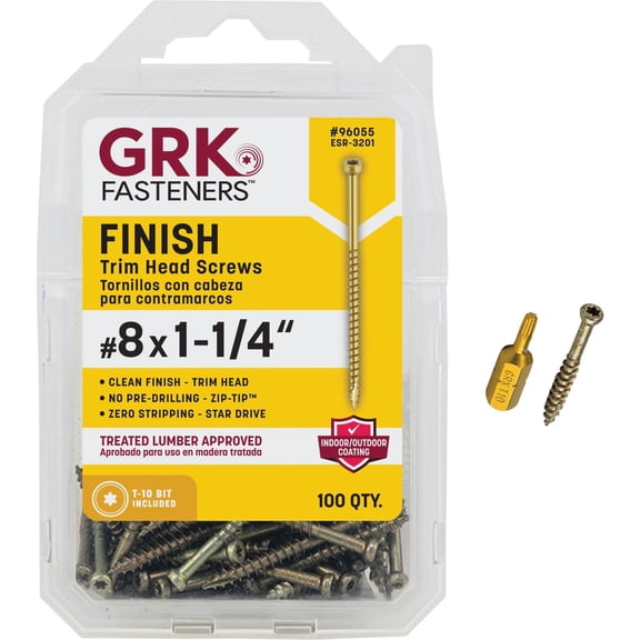 GRK Trim Screw - #8 Gauge, 1.25 In. - 100 Pack