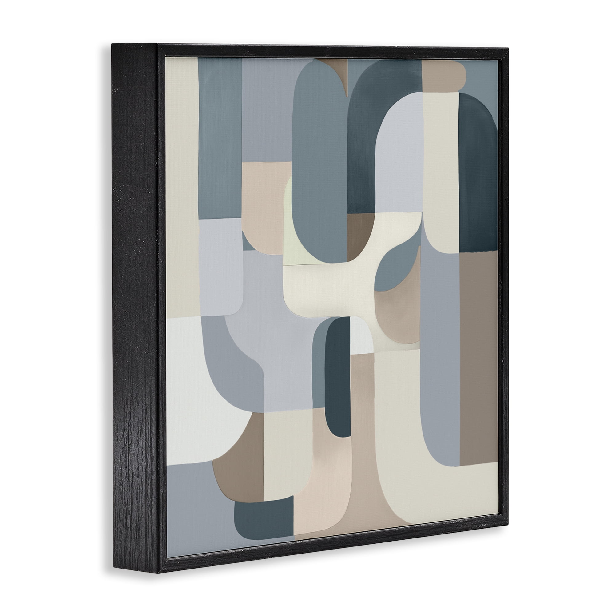 Stupell Industries Bauhaus Blue Curves Black Framed Giclee Art, design by Annabelle Hall