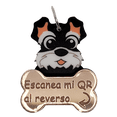 thumbnail image 1 of Placa DE identificación inteligente QR para PERRO TQR BY FAKIRGEEK Schnauzer negro rosa, 1 of 9