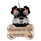 thumbnail image 1 of Placa DE identificación inteligente QR para PERRO TQR BY FAKIRGEEK Schnauzer negro rosa, 1 of 9