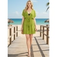 thumbnail image 4 of HAPPY BAY Women's Beachwear Swimsuit Coverups for Women Summer Bikini Sheer Chiffon Cover up Dress Bathing Suit Swim Beach Cover ups for Swimwear XL-XXL Solid Plain, Ivy Green, 4 of 5