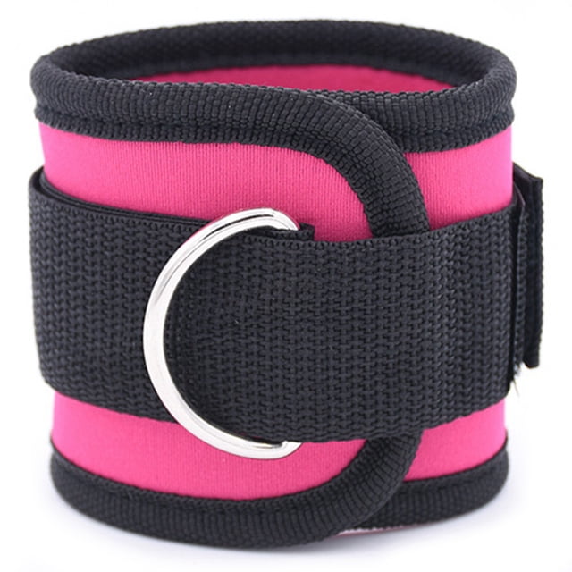 2X Anneau en D Réglable Sangle de Cheville Boucle Bande de Résistance pour Musculation Gym Multi Cuisse Jambes Cheville Poignets Rouge