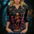 thumbnail image 2 of Towmus 3/4 Length Sleeve Womens Tops Halloween Pumpkin T-Shirts Thanksgiving Graphic Casual Dressy Top Under $10, 2 of 5
