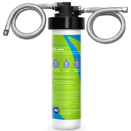 Water Filters System for the Under Counter Kitchen Bathroom Sink Water Filtration Reduce Lead,Chlorine NP-2000