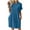 Navy, variant on USSUMA Womens Summer Dresses Summer Dress Short Sleeve Crew Neck Casual Solid Color Dress with Pocket Maxi Dress Leisure Skirt Comfortable Skirts Street Online Shopping Beige Dress Size-L