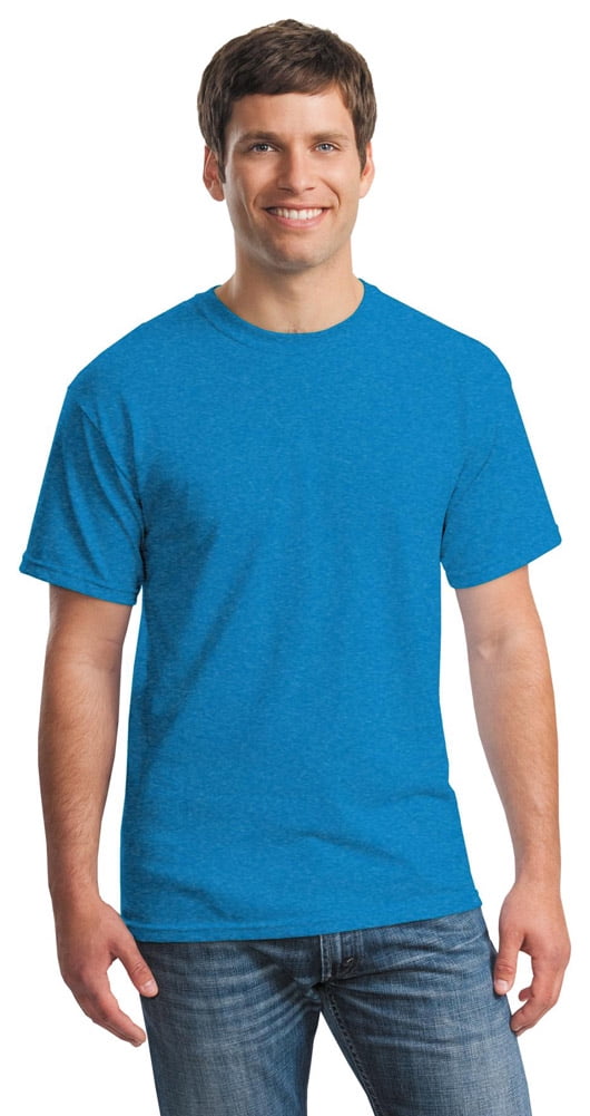 Gildan 5000 Heavy Cotton Men's T-Shirt -Heather Sapphire-2X-Large ...