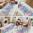 thumbnail image 5 of Area Rug for Living Room, Blue Pink Hydrangea Non-Slip Indoor Large Carpet for Bedroom/Dining Room, Eucalyptus Leaves Wooden Summer Botanical Washable Low-Profile Floor Mat Runner Rugs - 2.7 x 5 Ft, 5 of 7