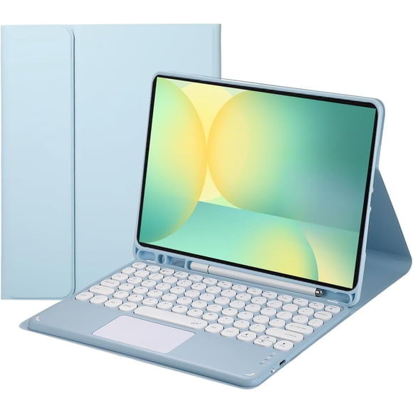 Funda con teclado táctil para Samsung Galaxy Tab S10 FE+ Plus de 13,1 pulgadas modelo 2025 (X620/X626B), con portalápices - Teclado Bluetooth táctil magnéticamente desmontable