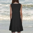 thumbnail image 2 of LLYwey Plus Size Summer Flowy Dresses Women Casual Round Neck Sleeveless Beach Sundress Solid Color Vacation Ruffle A-Line Midi Party Dresses, Sun-11, Black, 3XL, 2 of 8