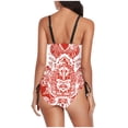 thumbnail image 4 of UTSJKR One Piece Swimsuit Women 2025 Vintage Tummy Control One Piece Bathing Suits V Neck Vintage Floral Print Swimwear Red 12, 4 of 6