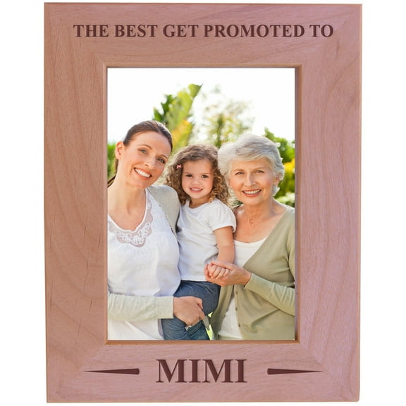 CustomGiftsNow The Best Get Promoted To Mimi - Wood Picture Frame - Fits 5x7 Inch Picture (Vertical)
