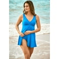 thumbnail image 4 of Swim 365 Women's Plus Size Surplice Swim Dress, 4 of 6