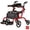 Red, variant on GEMINI 2 IN 1 ROLLATOR TRANSPORT CHAIR BLACK