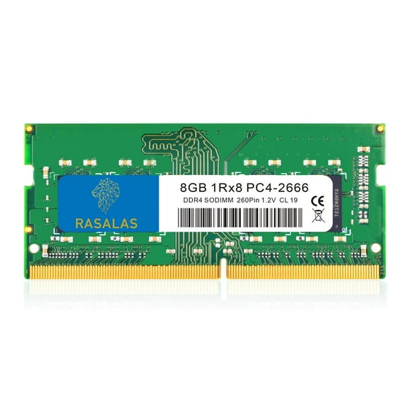 RASALAS 8GB DDR4 2666MHz (DDR4-2666) PC4-21300 ((PC4-2666V) Non-ECC Unbuffered 1.2V CL19 1Rx8 Single Rank 260 Pin Laptop RAM Upgrade