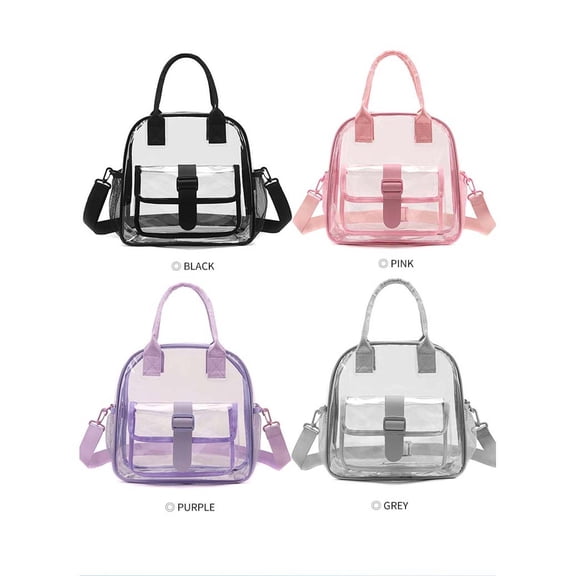 Yeciiwht Transparent Jelly Crossbody Bag - Large Capacity Clear Shoulder Purse for Stadium Events Outdoor Commuting