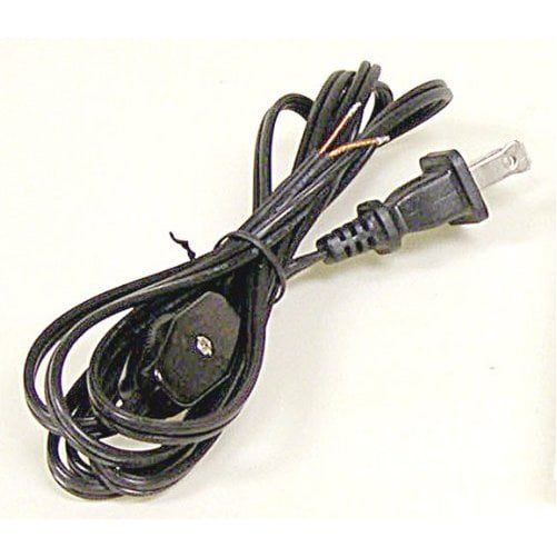Lamp Cord With Rotary Switch and End Plug 6 Ft. Black