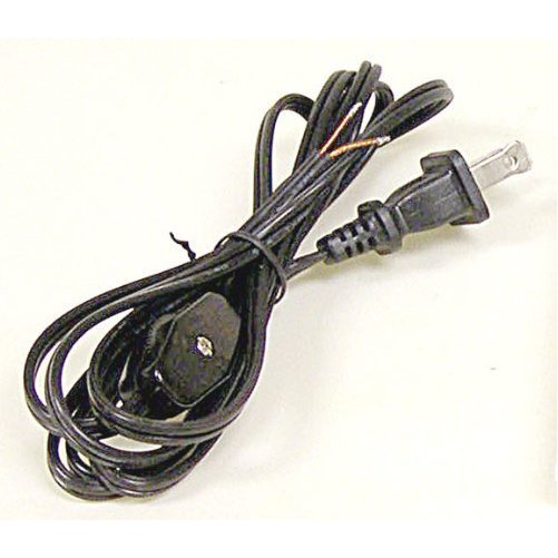 Lamp Cord With Rotary Switch and End Plug 6 Ft. Black