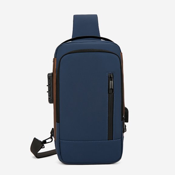 TIERPOP Anti-Thief Shoulder Bag with Password Lock Backpack Casual Crossbody Chest Bag