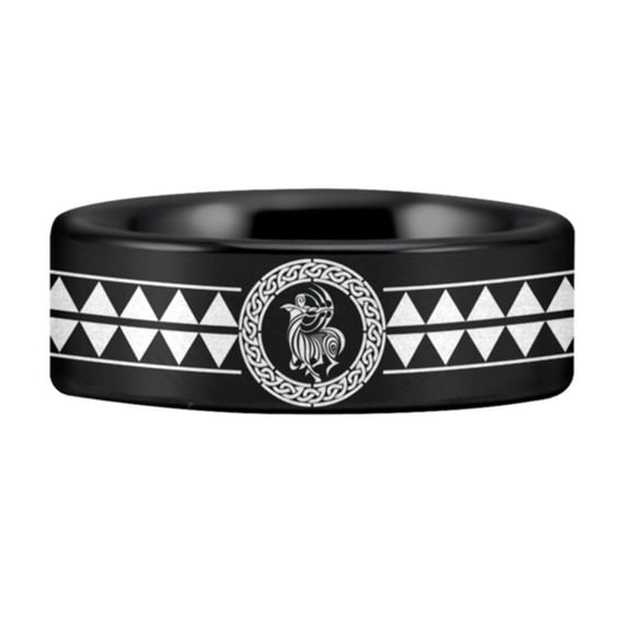 Tungsten Sagittarius Zodiac Ring