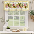 thumbnail image 3 of Sunflower Valances for Windows, Decorative Rod Pocket Window Valance Curtains, Pink Yellow Floral Elegant Pastoral Checkered Short Curtain Drapes for Kitchen/Living Room, 2 Panels, 60" W x 18" L, 3 of 8