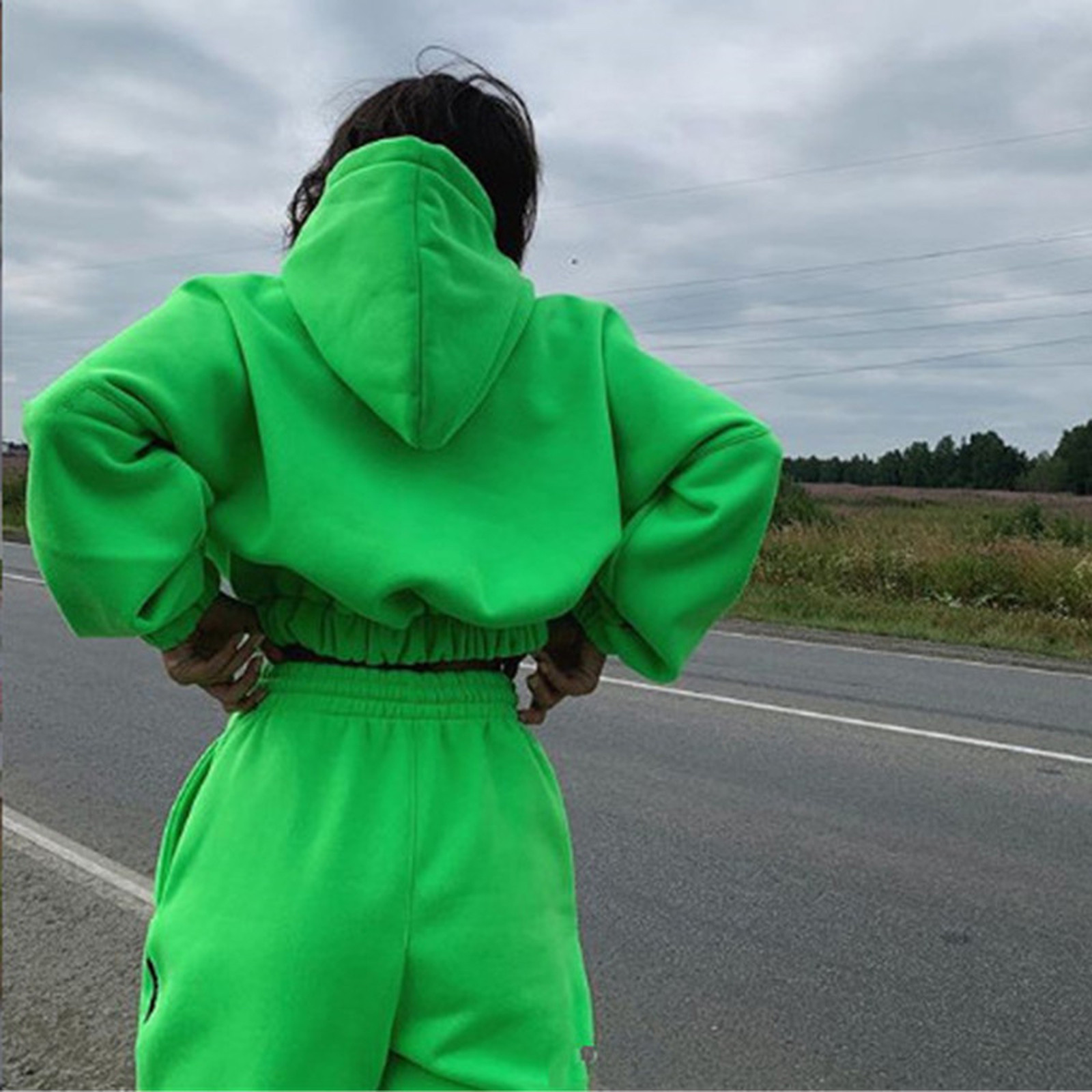 Kayannuo Women Pants Set Sweatpants Women Christmas Clearance Women's  Casual Solid Color Long Sleeved Hoodie Trousers Sweatershirt Sports Suit  Green 