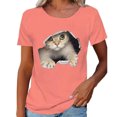 thumbnail image 1 of Camiseta de manga corta, camiseta de cuello redondo, camiseta para mujer, camiseta estampada, tecnología innovadora, 1 of 6