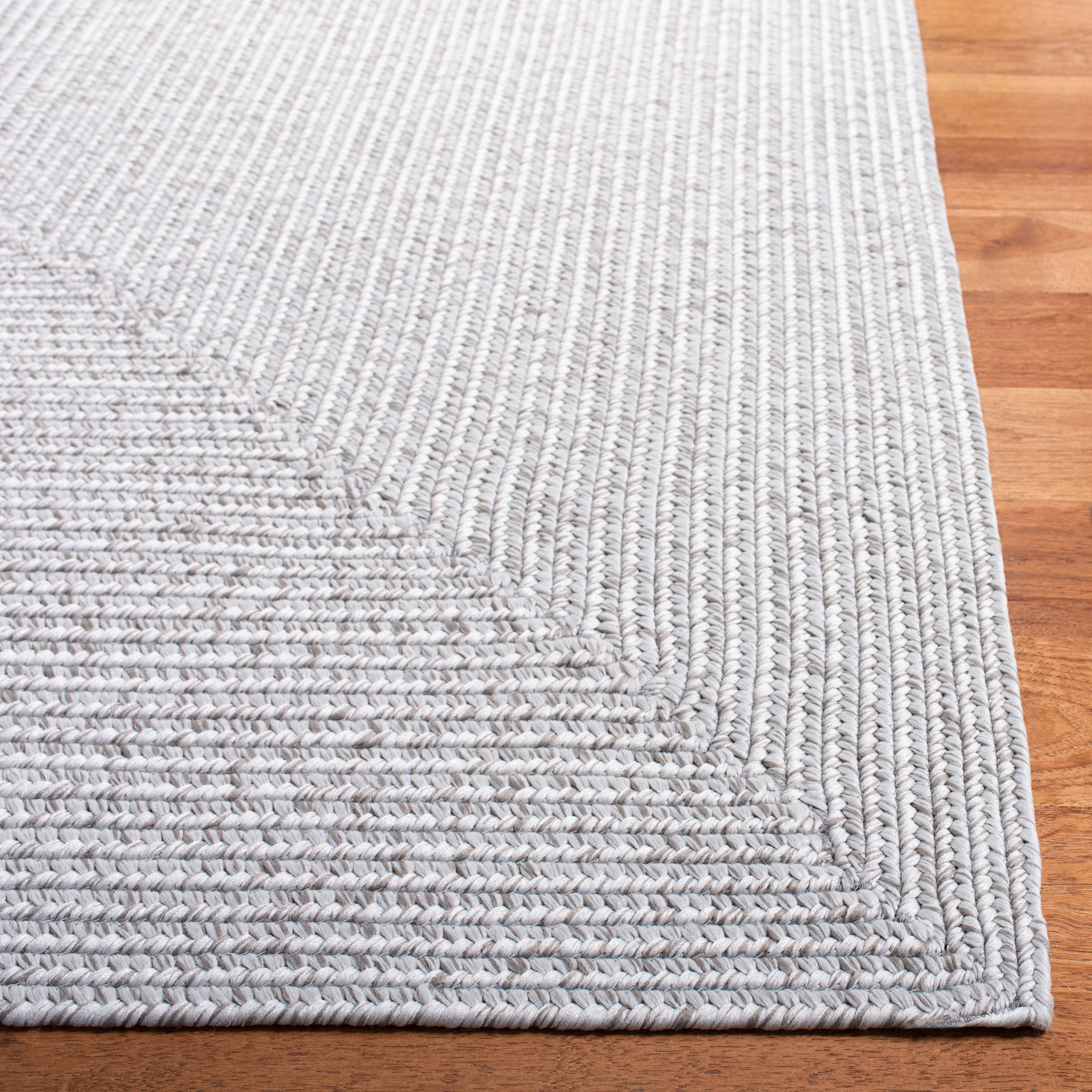 SAFAVIEH Braided Rishika Solid Machine Washable Reversible Runner Rug, Silver/Grey, 2'3" x 12'