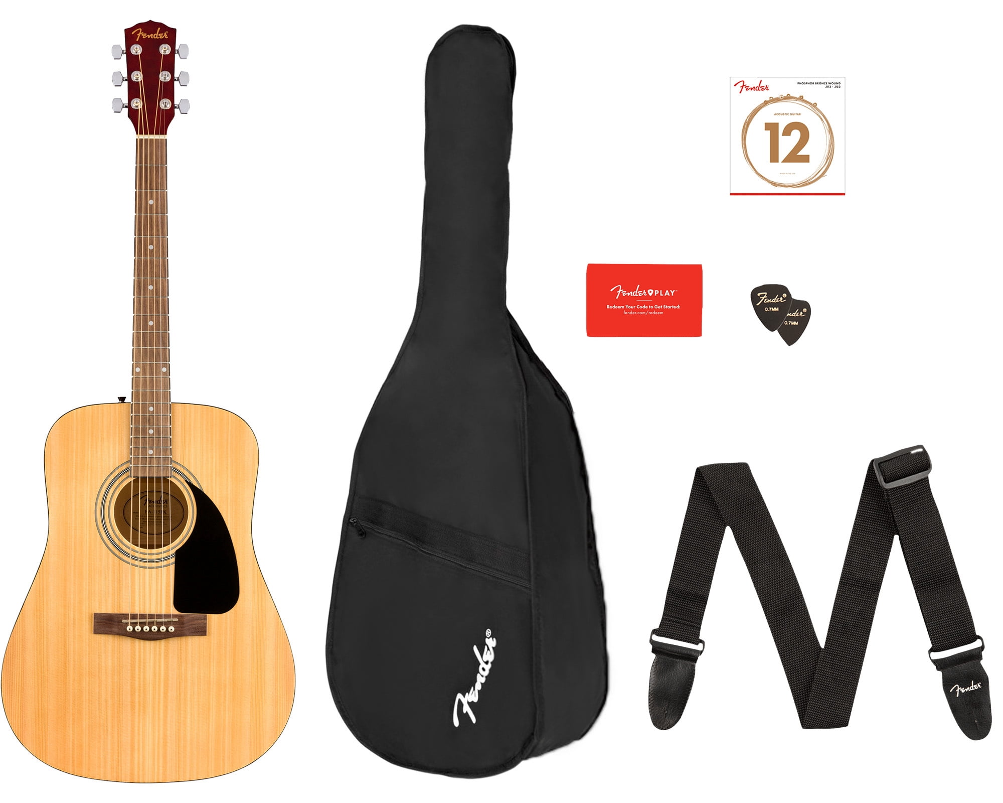Fender FA-115 Dreadnought Acoustic Guitar - Natural w/ Gig Bag