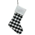 thumbnail image 2 of Large White Black Plaid Christmas Stocking, 19 inch Xmas Buffalo Plaid Hanging Stocking Decoration, Personalized Stocking Decoration for Christmas Tree, Holiday Christmas Decorations Indoor, 2 of 9