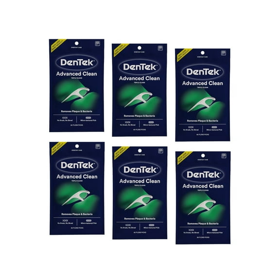 DenTek Triple Clean Floss Picks, 90 ea (Pack of 6)