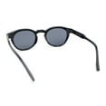 thumbnail image 4 of Mens Vintage Vibe Retro Hipster Keyhole Round Horn Rim Plastic Sunglasses All Black, 4 of 4