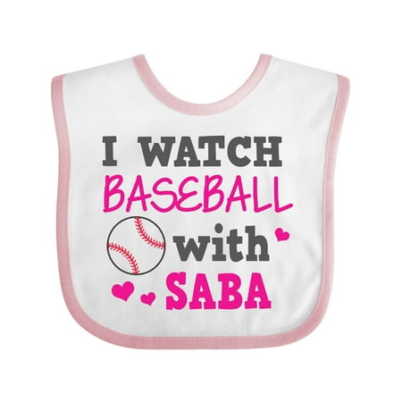 

Inktastic I Watch Baseball with My Saba Gift Baby Boy or Baby Girl Bib