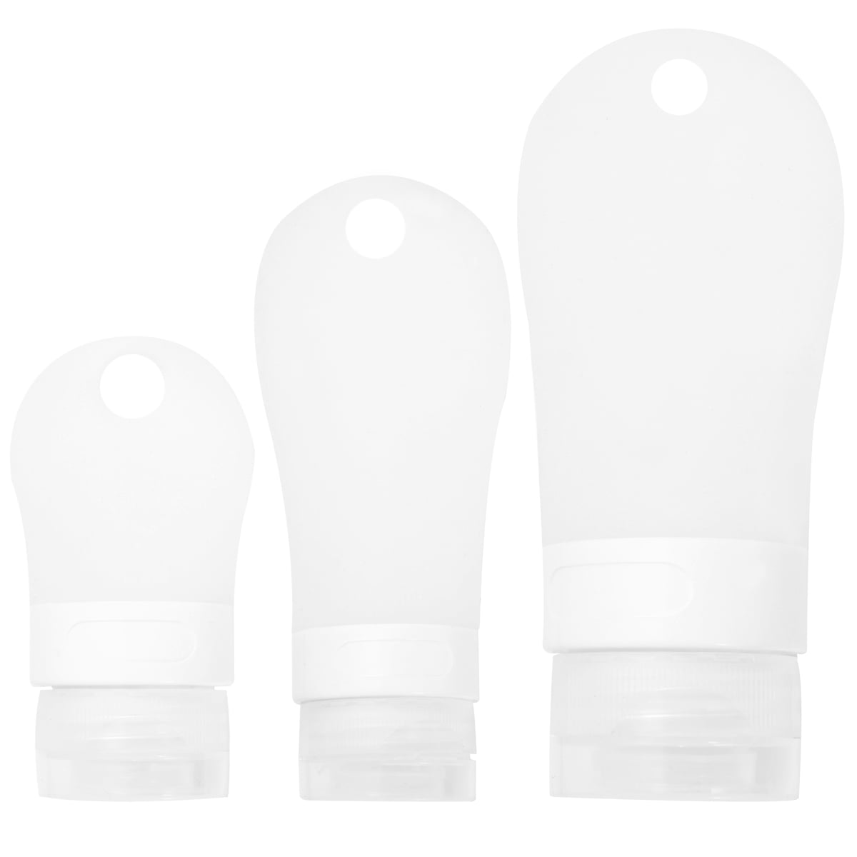 3Pcs Silicone Subpackaging Bottle Travel Storage Bottle Emulsion Bottle Refillable Bottle White