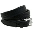 thumbnail image 1 of Orion Leather 1 1/8 Embossed Black Bridle Leather Belt Mens Made In USA, 1 of 4