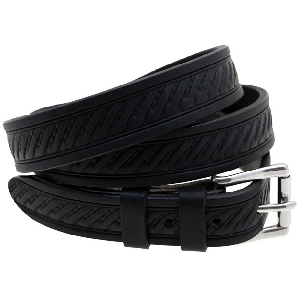 Orion Belt Company Orion Leather 1 1/8 Embossed Black Bridle Leather Belt Mens Made In USA