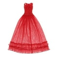 thumbnail image 4 of kurtrusly Dentelle Tulle Demoiselle d'Honneur Robe de Soirée Robe de Danse pour 1/3 BJD Poupées Rouge, 4 of 9