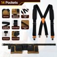 thumbnail image 2 of MELOTOUGH Fully Elastic 2 inch Wide X back Heavy Duty Men Adjusted Tradesperson Suspender, 2 of 9
