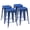 Blue, variant on edx Metal Dining Chairs Set of 4, 24" Stackable Indoor Industrial Vintage Chairs, Blue