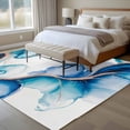 thumbnail image 4 of Abstract Art Large Area Rugs 6x9 ft Watercolor Blue Water Wave Gradient Modern Washable Rug Non Slip Indoor Carpet Absorbent Floor Mat for Living Room Bedroom Dining Room, 4 of 9