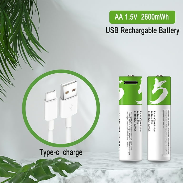 Rechargeable AAA Lithium 1.5V Batteries - Full-Recharged 8 Pack with 2H  Ultra Fast Charger for Household Office Devices, Long-Lasting High-Capacity