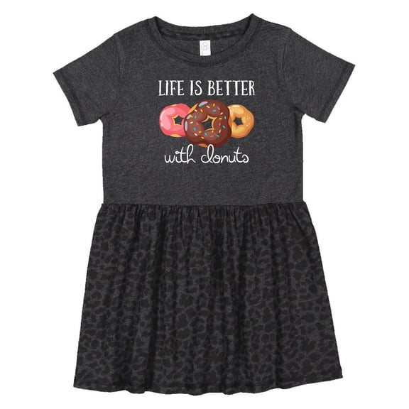 Inktastic Life is Better with Donuts Girls Toddler Dress