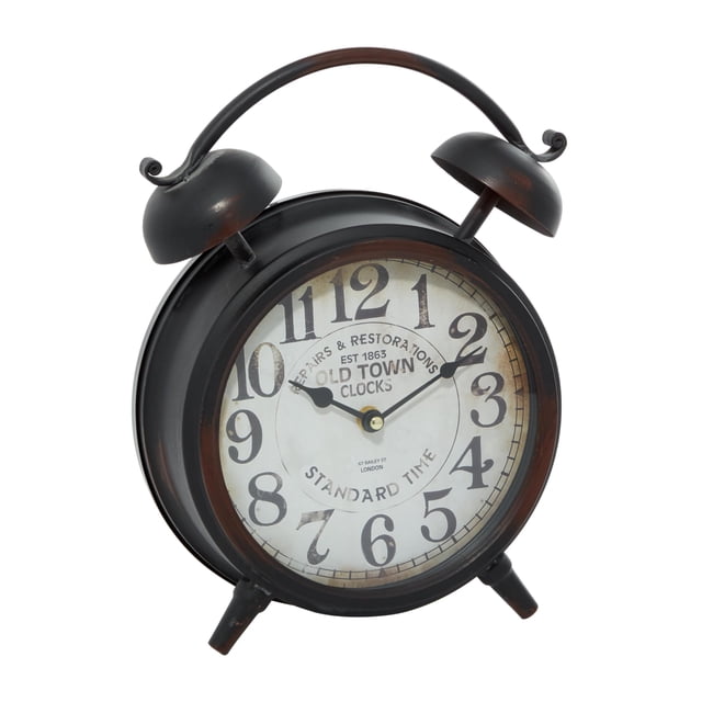 Clock Deco 79 - Tapa metálica con forma de campana (10 x 4 x 13 cm), color negro