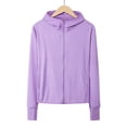 thumbnail image 2 of Mdesiwst Women Sun Protection Anti-UV Coat Cycling Outdoor Long Sleeve Hooded Zipper Closure Thin Quick Dry Cooling Sunshade Jacket, 2 of 7